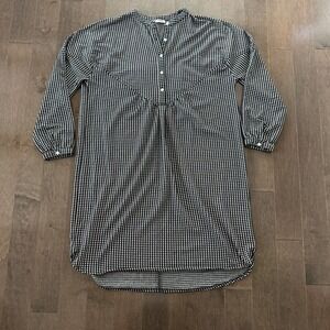 Zara Trafaluc Gingham Dress Lagenlook Cottagecore Western Black‎ White S